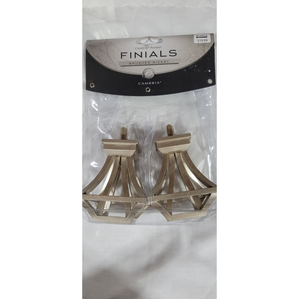 Cambria Premier Finials Brushed Nickel Square Birdcage